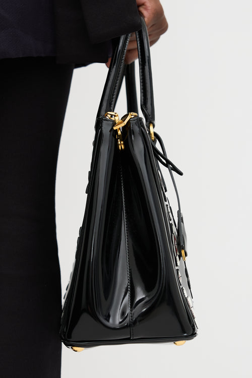 Prada Patent Floral Galleria Bag
