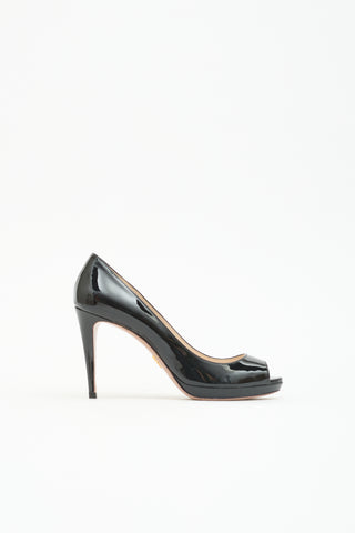 Prada Patent Peep Toe Pump