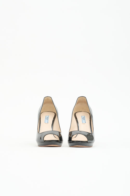 Prada Patent Peep Toe Pump