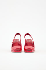 Prada Patent Peep Toe Wedge