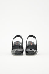 Prada Patent Peep Toe Wedge