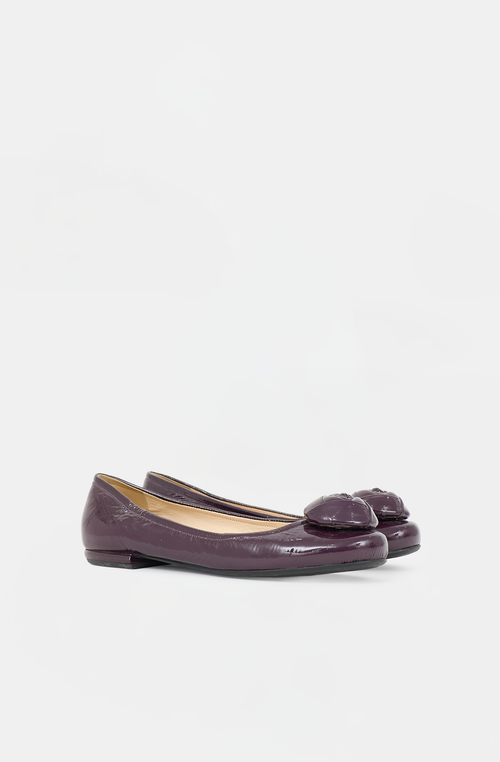 Prada Patent Rosette Flat