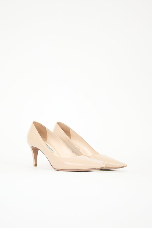 Prada Patent Saffiano Leather Pump