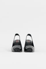 Prada Patent Slingback Wedge Sandal