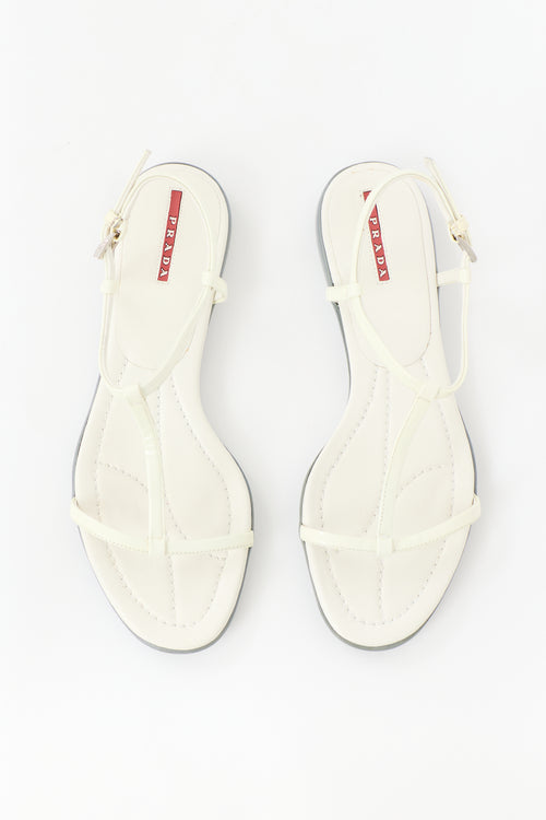 Prada Patent T-Strap Sandal