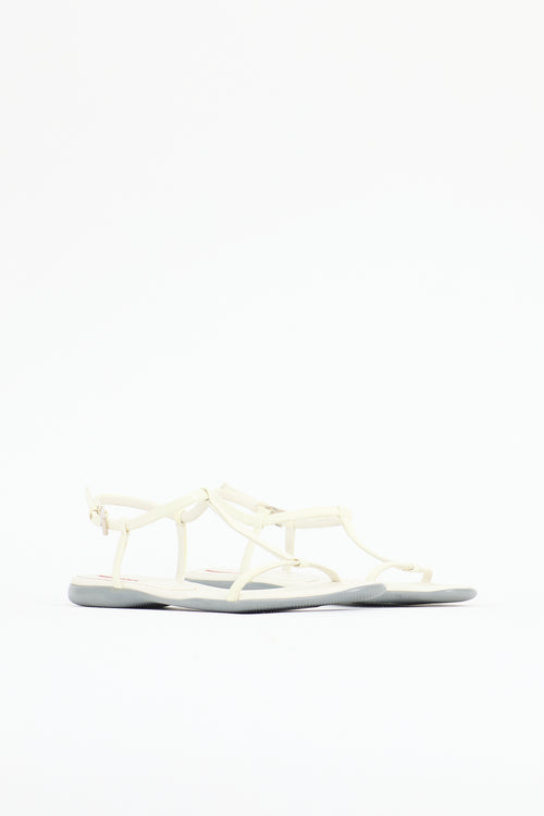 Prada Patent T-Strap Sandal