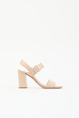 Prada Patent Block Heel Sandal