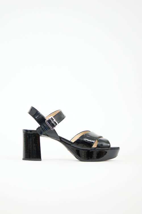 Prada Patent Buckle Sandal