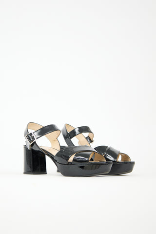 Prada Patent Buckle Sandal