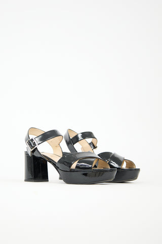 Prada Patent Buckle Sandal