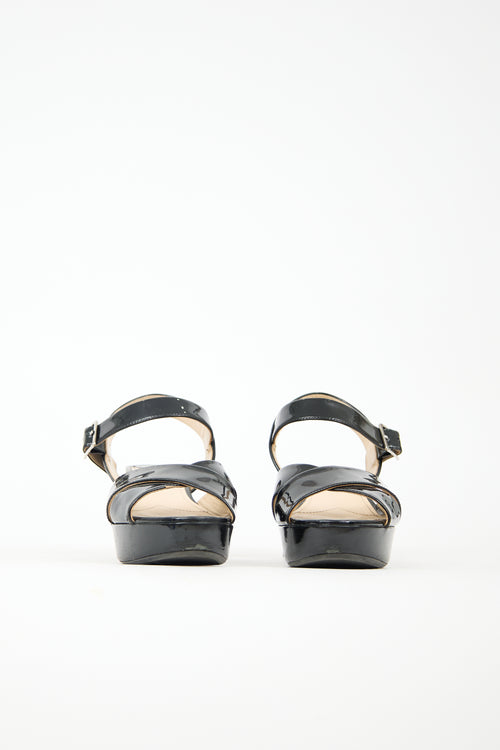 Prada Patent Buckle Sandal