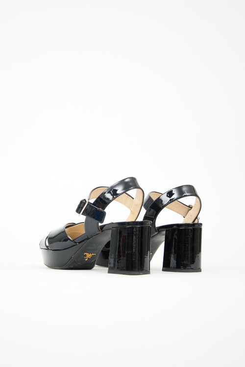 Prada Patent Buckle Sandal