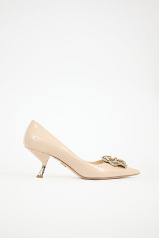 Prada Patent Embellished Pump