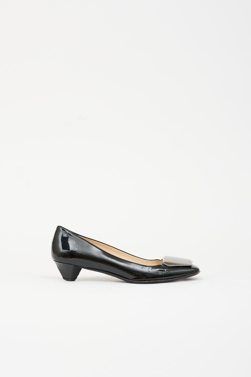 Prada Patent Hardware Pump