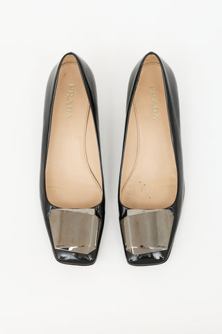Prada Patent Hardware Pump