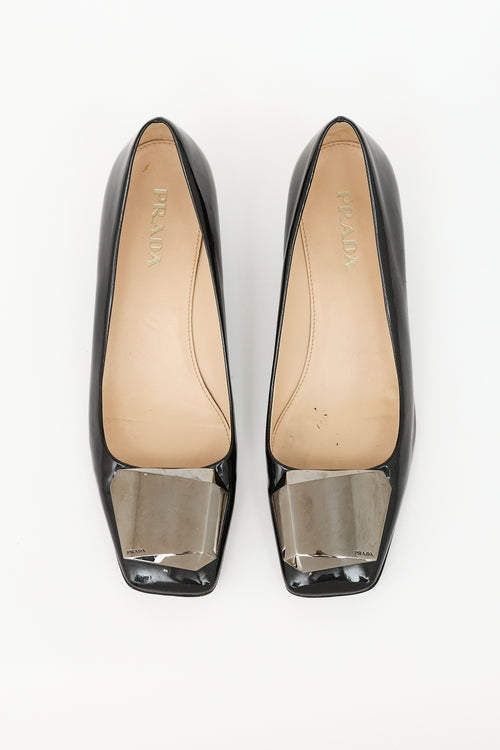 Prada Patent Hardware Pump