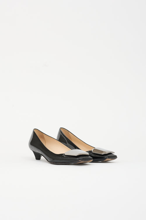 Prada Patent Hardware Pump