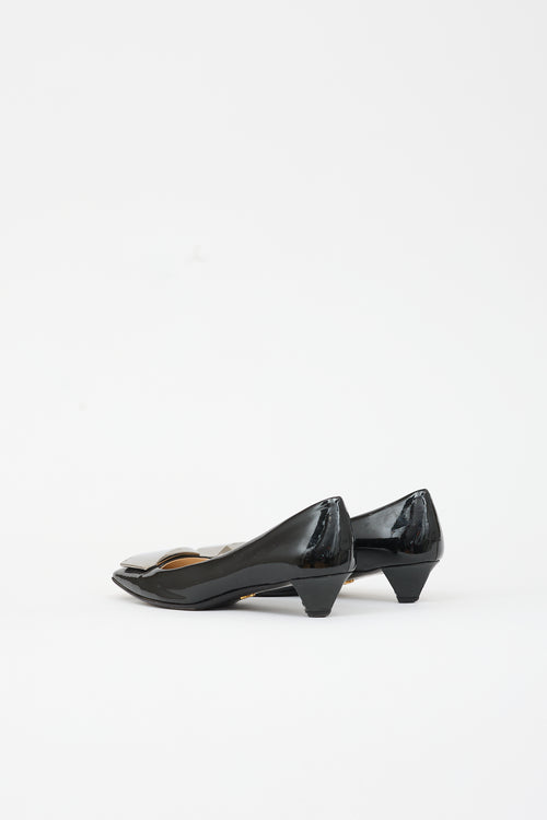 Prada Patent Hardware Pump