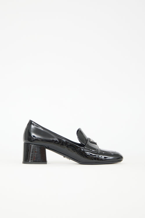 Prada Patent Heeled Penny Loafer