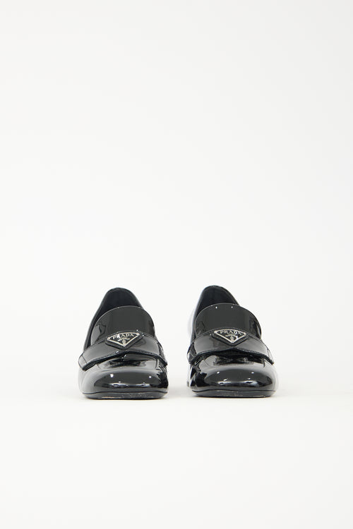 Prada Patent Heeled Penny Loafer