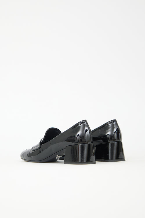 Prada Patent Heeled Penny Loafer