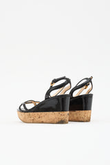 Prada Patent & Cork Wedge Sandal