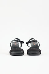 Prada Patent Logo Wedge Sandal