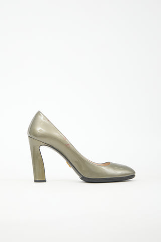Prada Patent Square Toe Pump