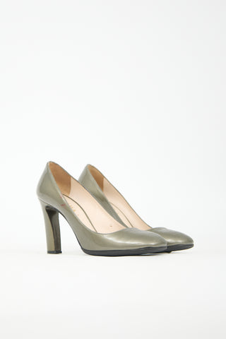 Prada Patent Square Toe Pump