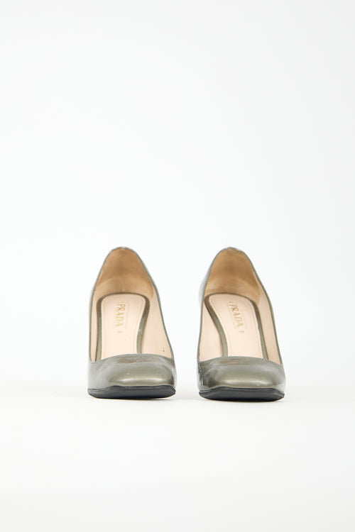 Prada Patent Square Toe Pump