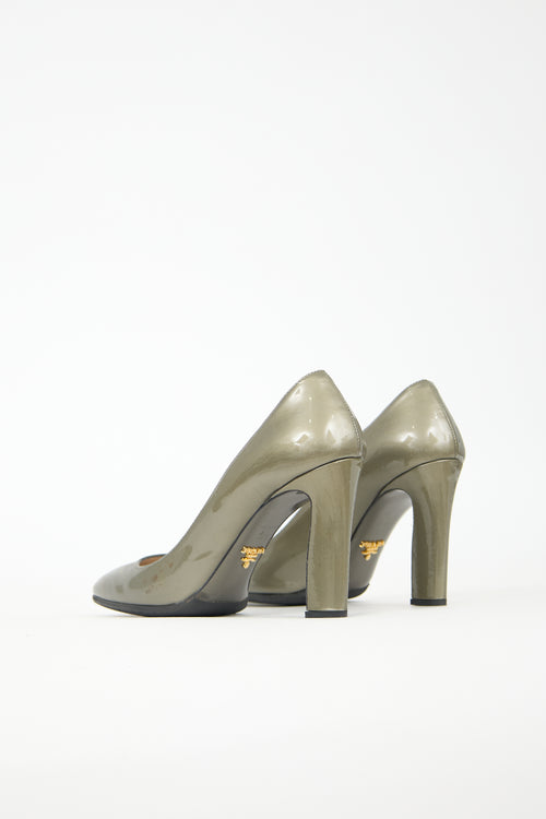 Prada Patent Square Toe Pump