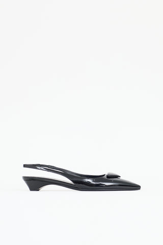Prada Patent Triangle Slingback Flat