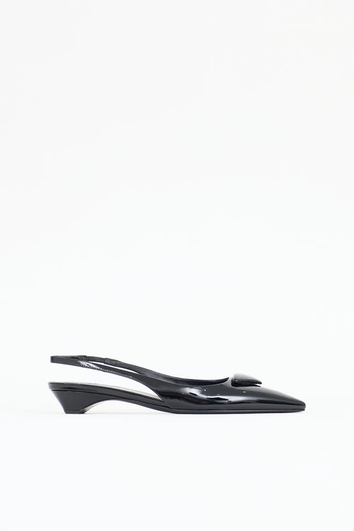 Prada Patent Triangle Slingback Flat