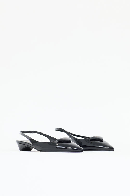 Prada Patent Triangle Slingback Flat