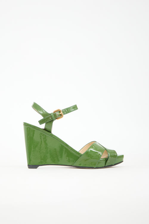 Prada Patent Wedge Sandal