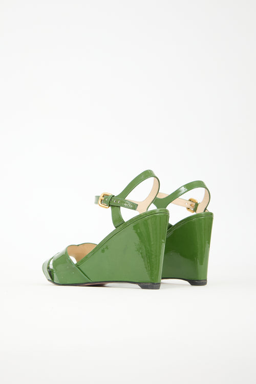 Prada Patent Wedge Sandal