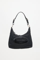 Prada Patent & Nylon Logo Shoulder Bag