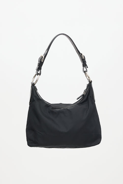 Prada Patent & Nylon Logo Shoulder Bag
