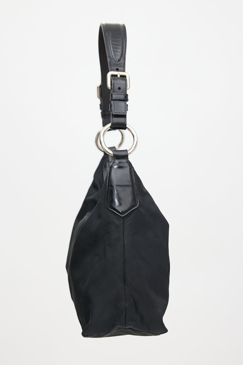 Prada Patent & Nylon Logo Shoulder Bag