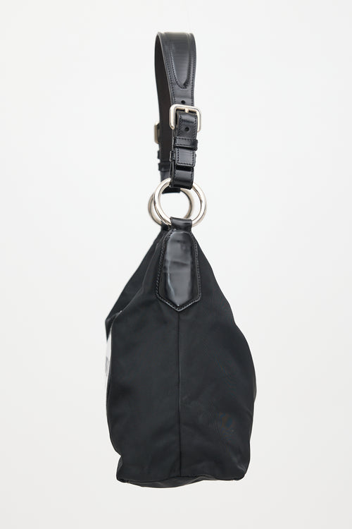 Prada Patent & Nylon Logo Shoulder Bag