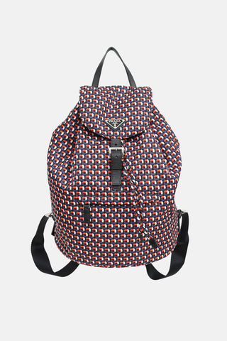 Prada Geometric Nylon Backpack