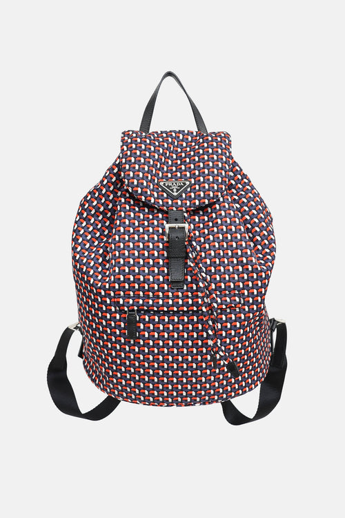 Prada Geometric Nylon Backpack