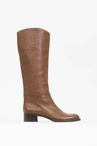 Prada Pebbled Leather Boot