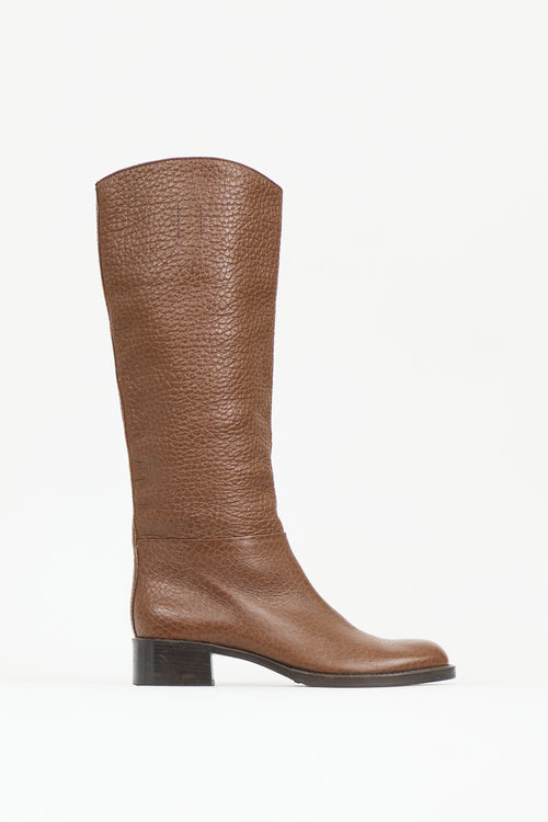 Prada Pebbled Leather Boot