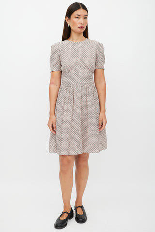 Prada Pink & Green Silk Geometric Dress