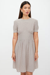 Prada Pink & Green Silk Geometric Dress