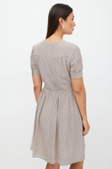 Prada Pink & Green Silk Geometric Dress