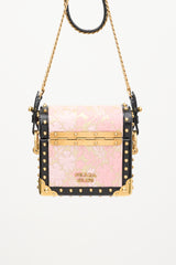 Prada Pink & Multicolour Floral Mini Treasure Trunk Cahier Bag