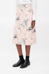 Prada Pink & Multicolour Floral Skirt