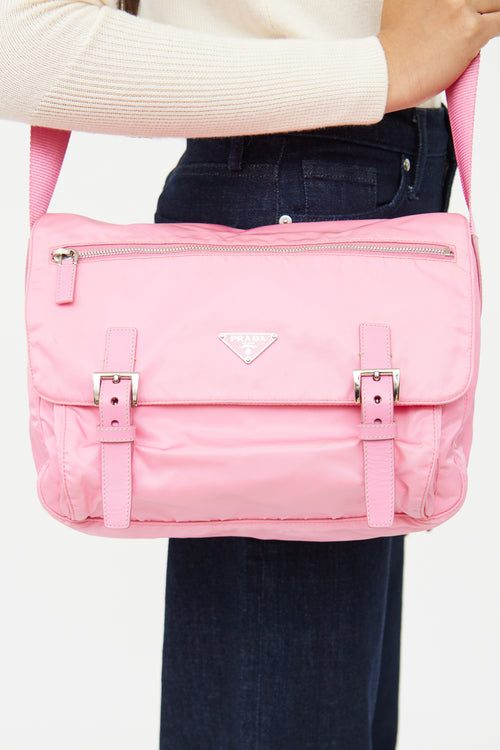 Prada Pink Nylon Messenger Bag